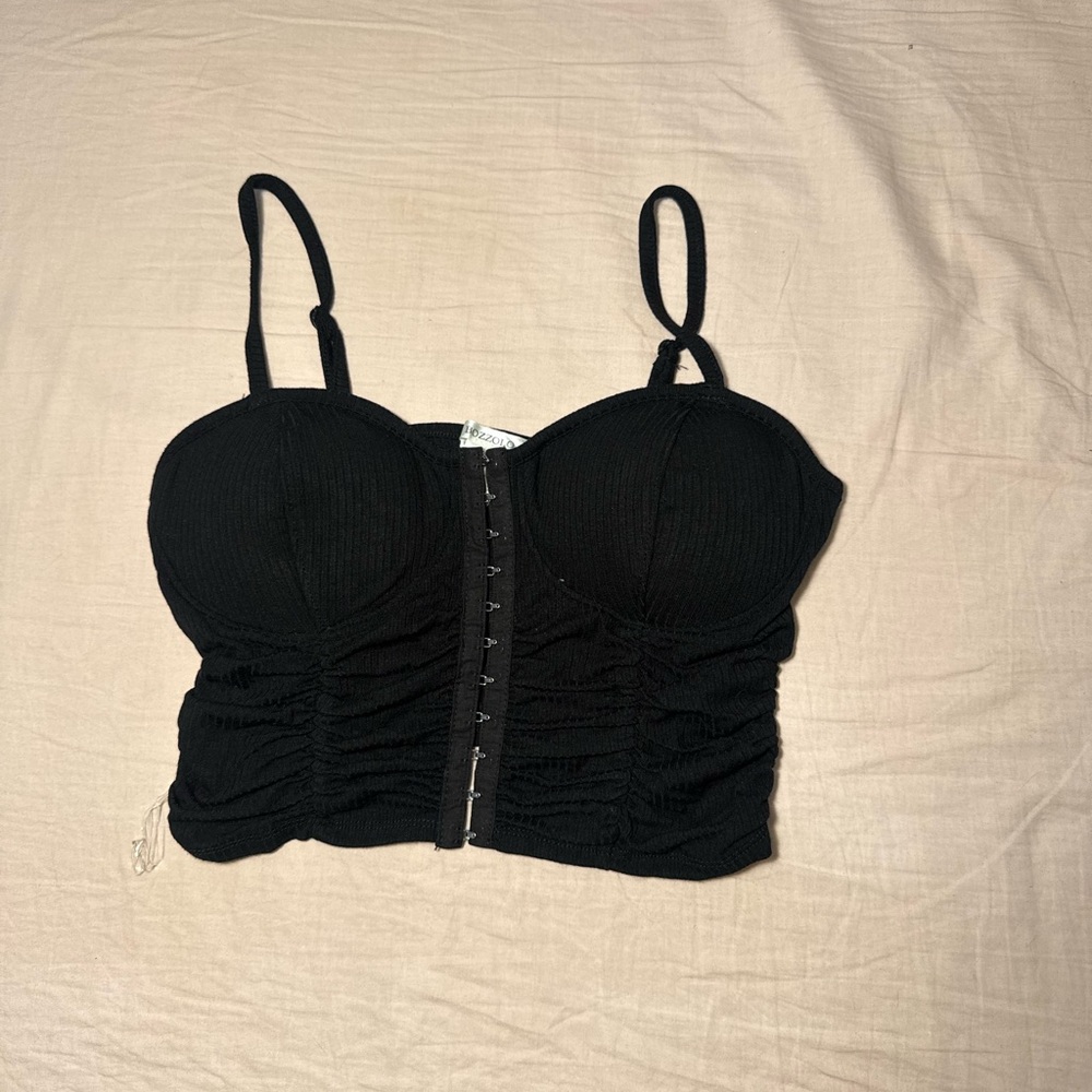 Fashion Nova Black Ribbed Crop Top